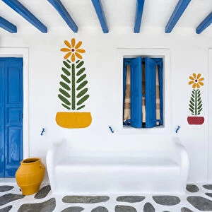 Greece, Mykonos. Colorful house exterior. Credit as: Jim Nilsen / Jaynes Gallery / DanitaDelimont