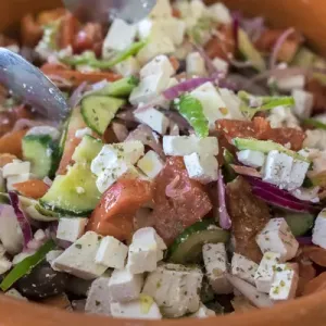 Greek Salad Print, Olympia, Greece Greek Salad Print, Olympia, Greece