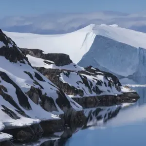 Greenland, Disko Bay, Ilulissat, elevated view of floating ice Greenland, Disko Bay, Ilulissat, elevated view of floating ice