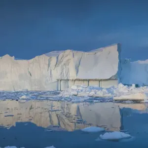 Greenland, Disko Bay, Ilulissat, floating ice at sunset Greenland, Disko Bay, Ilulissat, floating ice at sunset
