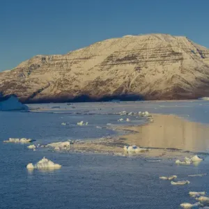 Greenland. Scoresby Sund. Gasefjord (Gooseford) icebergs and calm water Greenland. Scoresby Sund. Gasefjord (Gooseford) icebergs and calm water