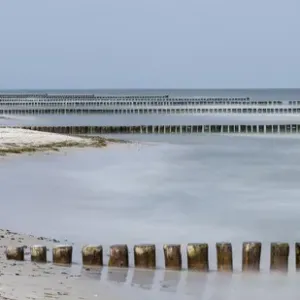 Groynes are protecting the coast outside the full protected Wilderness Area in Groynes are protecting the coast outside the full protected Wilderness Area in
