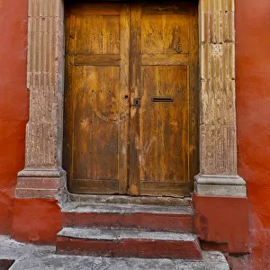 Guanajuato in Central Mexico. Colorful doorways