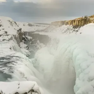 Gullfoss, one of the iconic waterfalls of Iceland during winter and one of the stops