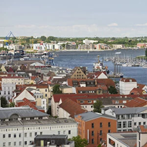 The hanseatic city of Rostock at the coast of the german baltic sea. Europe, Germany