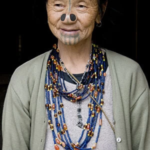 Hari Village, Arunachal Pradesh, northeast India, portrait of an old woman (MR)