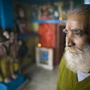 Hindu male visiting a shrine, Himachal Pradesh, India