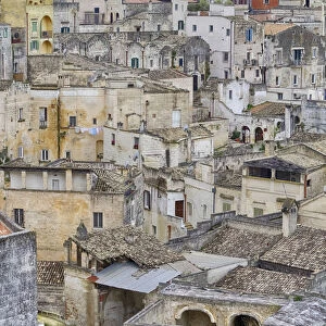 Historic cave dwellings, called Sassi houses, in the village of Matera