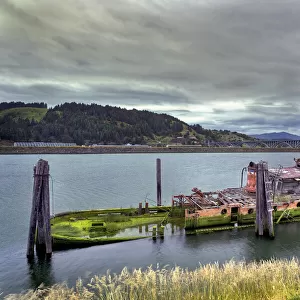 Historic shipwreck, Mary D. Hume, a National Register of Historic Places, Gold Beach, Oregon