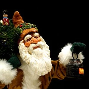 Holiday Still Life. Simpich Caracter Doll Woodland Santa. Property Released