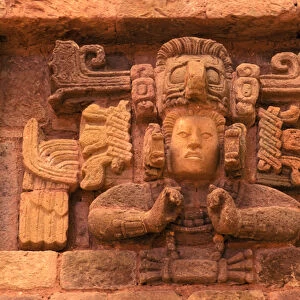 Honduras, Copan, Museo de Esculptura. Detail of Structure 8N-66 South
