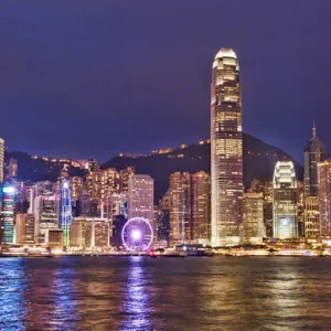 Hong Kong Harbour Night Print Hong Kong Harbour Night Print