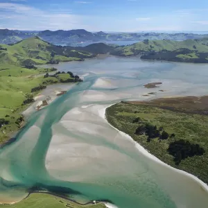 Hoopers Inlet and farmland Print, Otago Peninsula landscape photograph Hoopers Inlet and farmland Print, Otago Peninsula landscape photograph