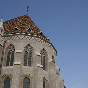 Hungary, Budapest, Buda. Castle Hill, Gothic St. Matthias church (aka St. Matthew