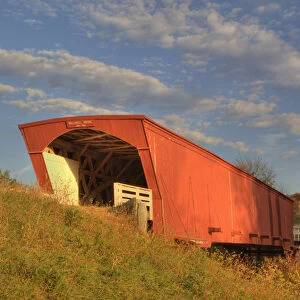 IA, Madison County, Holliwell Covered Bridge, built in 1880, spans Middle River
