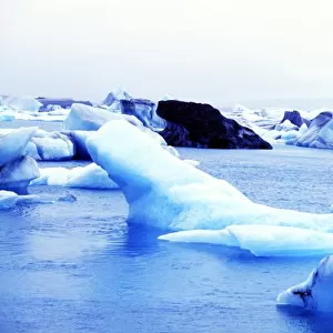 Icebergs at Jokulsarlon Lagoon Breidamerkurjokull in Southern Iceland