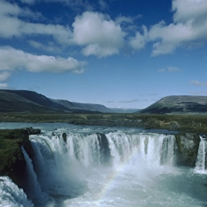 Iceland, Godafoss waterfall, north near Akureyri