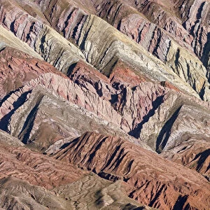 Iconic rock formation Serrania de Hornocal in the Quebrada de Humahuaca canyon, a