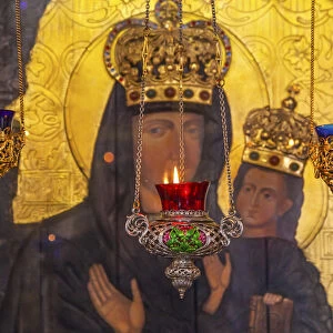 Incense Burners Madonna Icon Saint Nicholas Church Askolds Grave Kiev Ukraine