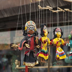 India, Ladakh, Alchi, traditional puppets with hindu and buddhist face