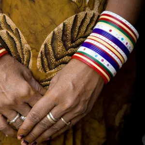 India, Rajasthan. Close-up of womans hands