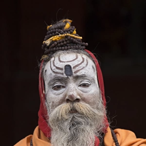 India, Uttar Pradesh, Varanasi. sadhu, holy man, a religious ascetic, a type of yogi