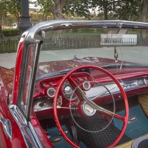 Red 57 Chevrolet Bel Air Convertible Interior Print Red 57 Chevrolet Bel Air Convertible Interior Print