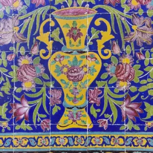 Iran, Central Iran, Kashan, Agha Bozorg Mosque and Madreseh, tilework