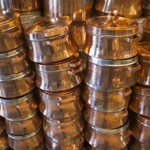 Iran, Southeastern Iran, Kerman, End to End Bazaar, copper pots