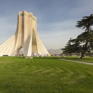 L'Iran, Téhéran, Tour d'Azadi, Monument de la Tour de la Liberté. L'Iran, Téhéran, Tour d'Azadi, Monument de la Tour de la Liberté.
