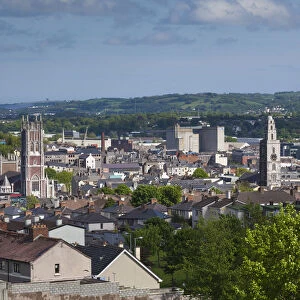 Ireland, County Cork, Cork City, elevated city view from the west