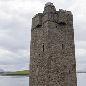 Ireland, County Mayo, Achill Island. Kildownet Castle was owned by the infamous Grace O Malley