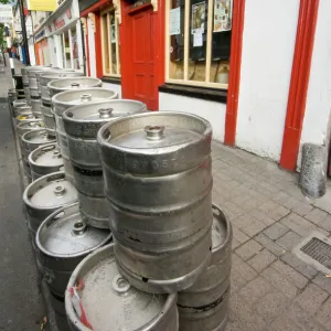 Ireland, County Mayo, Westport, Guiness kegs