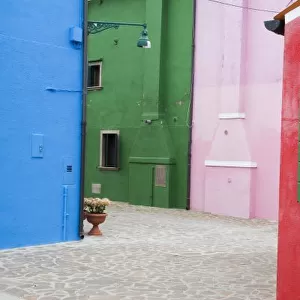 Island of Burano, Burano, Italy. Colorful Burano City homes