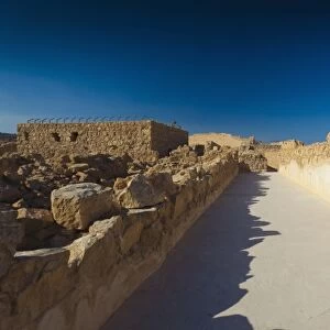 Israel, Dead Sea, Masada, ruins at the Masada plateau
