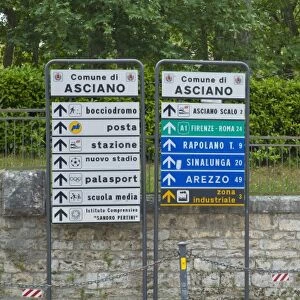 Italy, Asciano, Street Signs of Asciano Italy