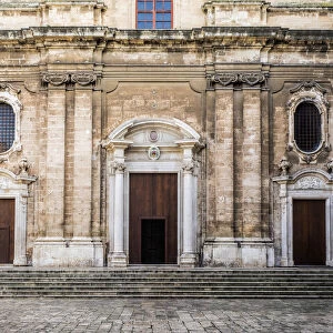 Italy, Bari, Apulia, Monopoli. Entrance to the Basilica Cattedrale Maria Santissima della Madia