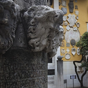 ITALY, Brescia Province, Gardone Riviera. Fountain detail, Il Giardini del Vittoriale