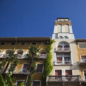 Italy, Brescia Province, Gardone Riviera. The Grand Hotel, morning