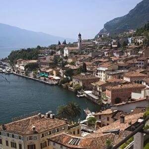 Italy, Brescia Province, Limone sul Garda. Town view from the lemon groves, daytime