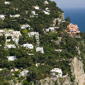 ITALY-Campania-(Bay of Naples)-CAPRI: View of CAPRI from Belvedere Cannone
