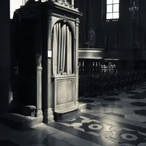 Italy, Como Province, Como. Como Cathedral, confessional booth Italy, Como Province, Como. Como Cathedral, confessional booth