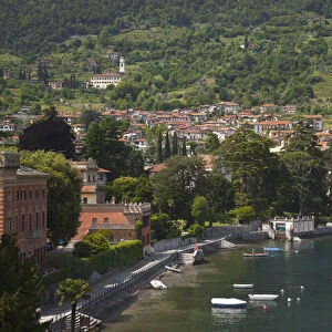 ITALY, Como Province, Lenno. Lakeside town view