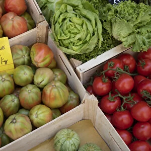 Italy, Genoa Province, Rapallo. Fresh produce in outdoor market