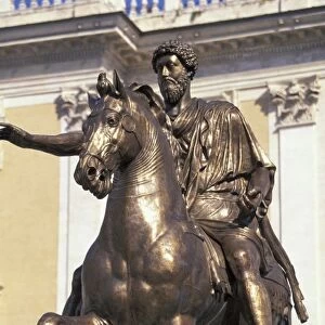 Italy, Rome. Statue of Marcus Aurelius in Piazza del Campidoglio