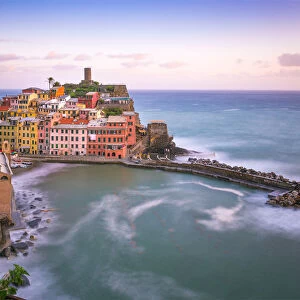 Italy, Vernazza. Overview of coastal town. Credit as: Jim Nilsen / Jaynes Gallery / DanitaDelimont