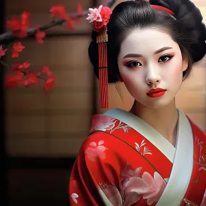 Japanese geisha woman artist in kimono. &copy;Jim Zuckerman / Jaynes Gallery / DanitaDelimont.com