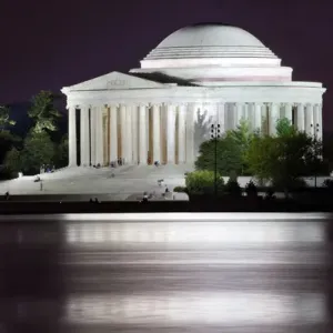 Jefferson Memorial and Tidal Basin in April with Reflection Jefferson Memorial and Tidal Basin in April with Reflection