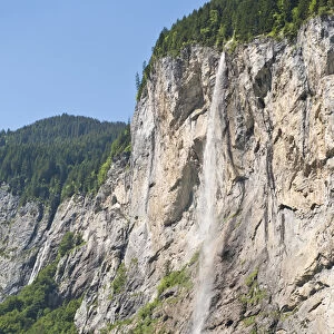 Jungfrau Region, Switzerland. Staubbach Falls in Lauterbrunnen