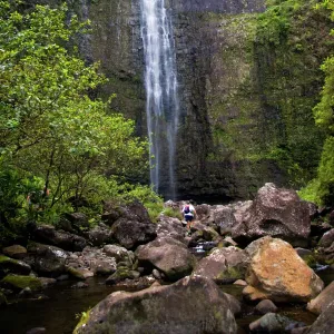 Kauai, Hawaii. The Hanakapiai Falls is a great stop for those wishing to only hike